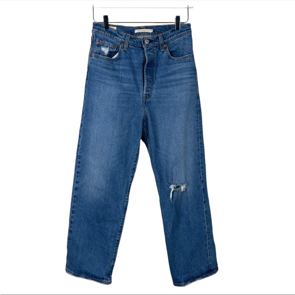 Levi's Ribcage Straight Ankle High Rise Button Front Jeans